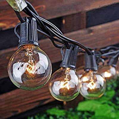 Party Tents etc. 25 Waterproof apporpriate for Wedding Light UL Listed Backyard wovwvool String Lights 25FT with 25 Bulbs for Outdoor and Indoor Cafe 